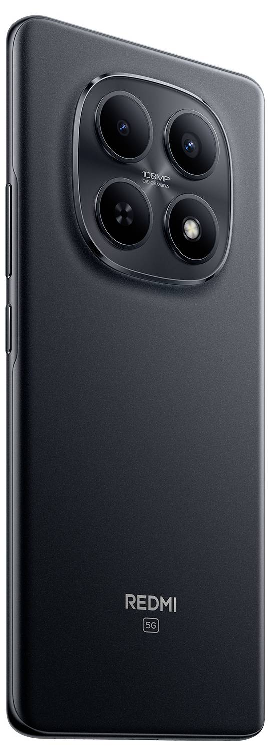 Elegantní, moderní chytrý telefon se čtyřmi zadními kamerami a названím značky "Redmi" na zadní straně, předvádějící minimalistický design.