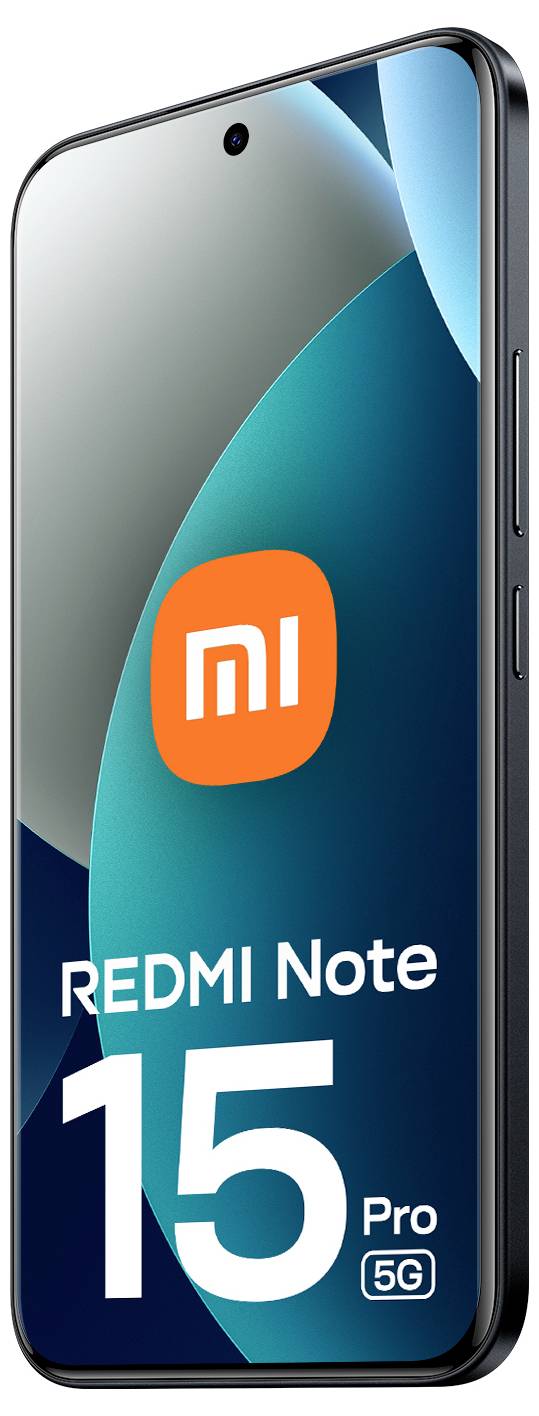 Smartphone s velkým displejem s textem "REDMI Note 15 Pro 5G", zdůrazňujícím model a možnost 5G.