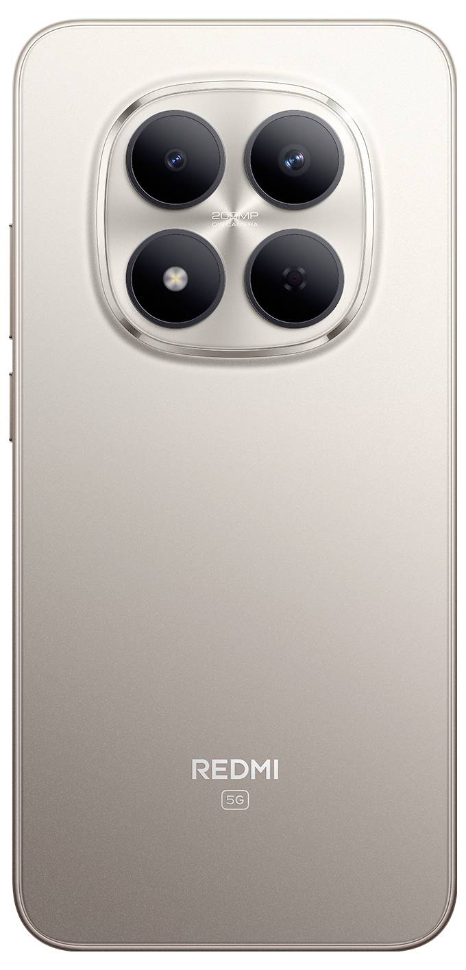Smartphone se čtyřmi zadními fotoaparáty uspořádanými do čtvercového vzoru, s kovovou zadní stranou a značkou "Redmi" v dolní části.