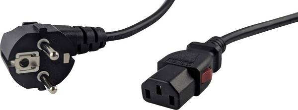 HAWA R60103 IEC kabel  černá 2 m zablokovatelný