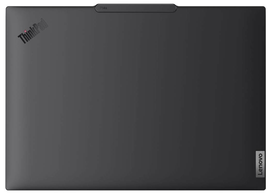 Zavřené černé pouzdro notebooku Lenovo ThinkPad s logem ThinkPad v levém horním rohu a značkou Lenovo v pravém dolním rohu.