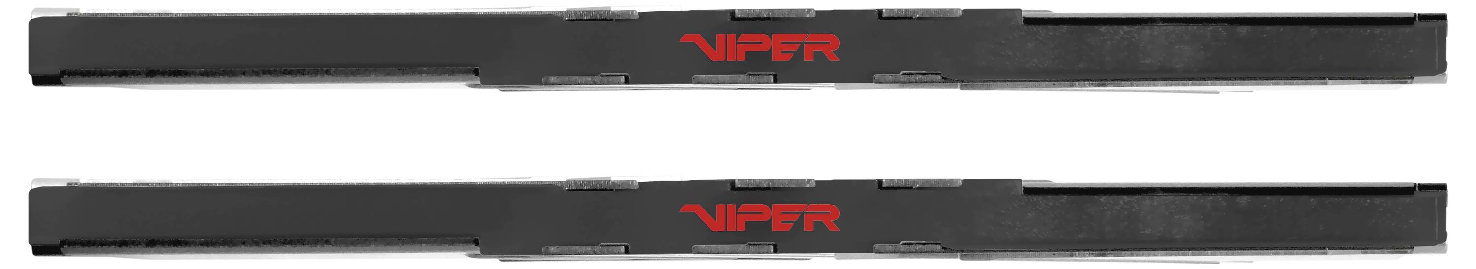 Dva černé stěrače čelního skla s textem 'VIPER' v červené barvě na každém.