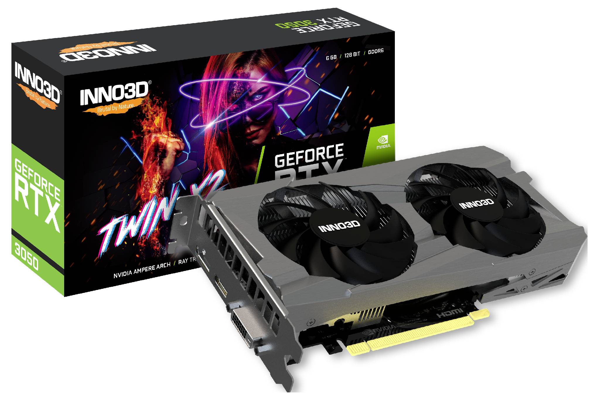 Inno 3D grafická karta Nvidia GeForce RTX 3050 GeForce RTX 3050 6 GB GDDR6-RAM-2