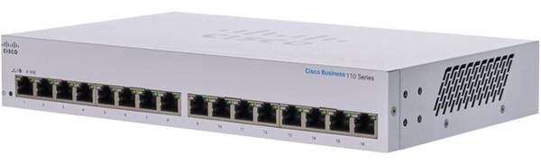 Cisco CBS110-16T-EU CISCO CBS110 Unmanaged 16-port GE síťový switch 16 portů 10 / 100 / 1000 MBit/s