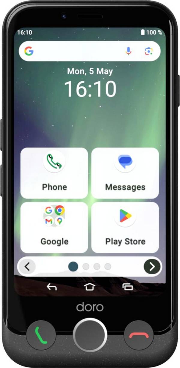 doro Aurora A10 graphit 4,5" 64GB smartphone pro seniory  černá