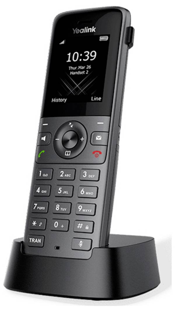Yealink W73H DECT DECT přenosný telefon handsfree, kompatibilní s naslouchadly  barevný displej černá