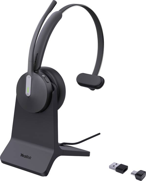 Yealink BH70 Mono Teams inkl. La  Headset otevřená (On Ear) Bluetooth® mono černá Redukce šumu mikrofonu Tlačítko Microsoft Teams telefon