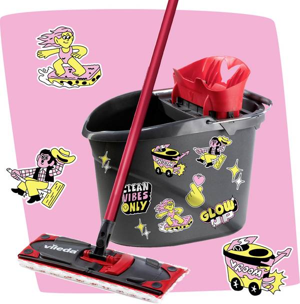 Vileda 183751 Vileda ULTRAMAX MY STYLE Box - Cleaning Lovers Sada na stěrku antracitová, červená 1 ks