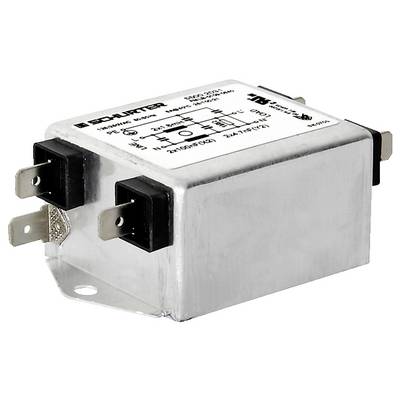 Kovová elektrickavá součástka s více konektory na každé straně, označená elektrickými specifikacemi a značkami výrobce.