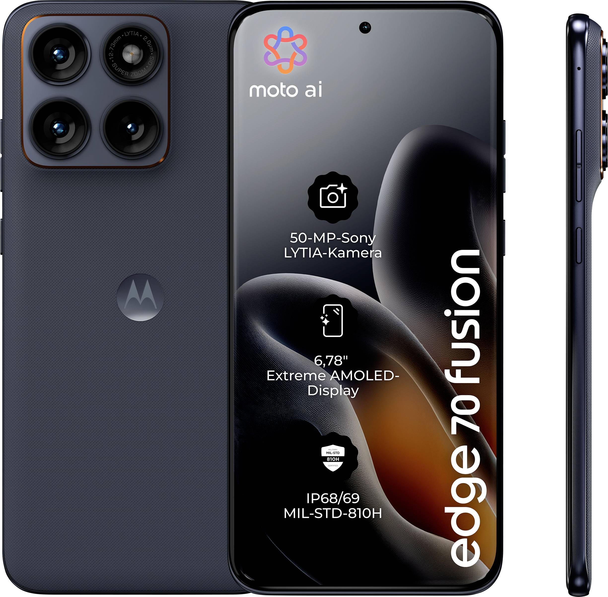 Motorola edge 70 fusion 256 GB - Silhouette smartphone 256 GB, 17.2 cm (6.78 palec), černá, Android™ 16, dual SIM
