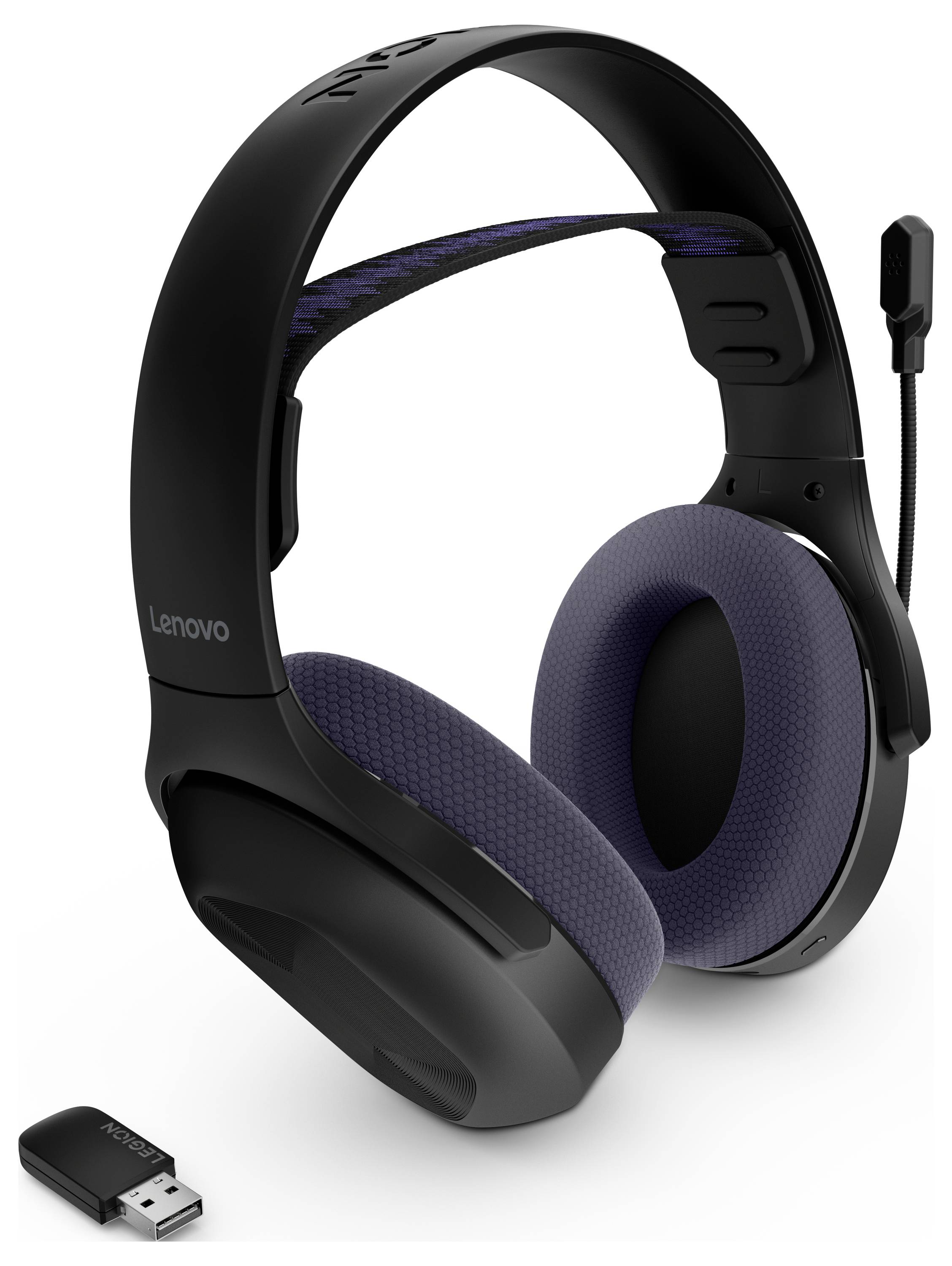 Lenovo Legion H410 Wireless Headset (P) Headset otevřená (On Ear) černá, fialová Gaming-8