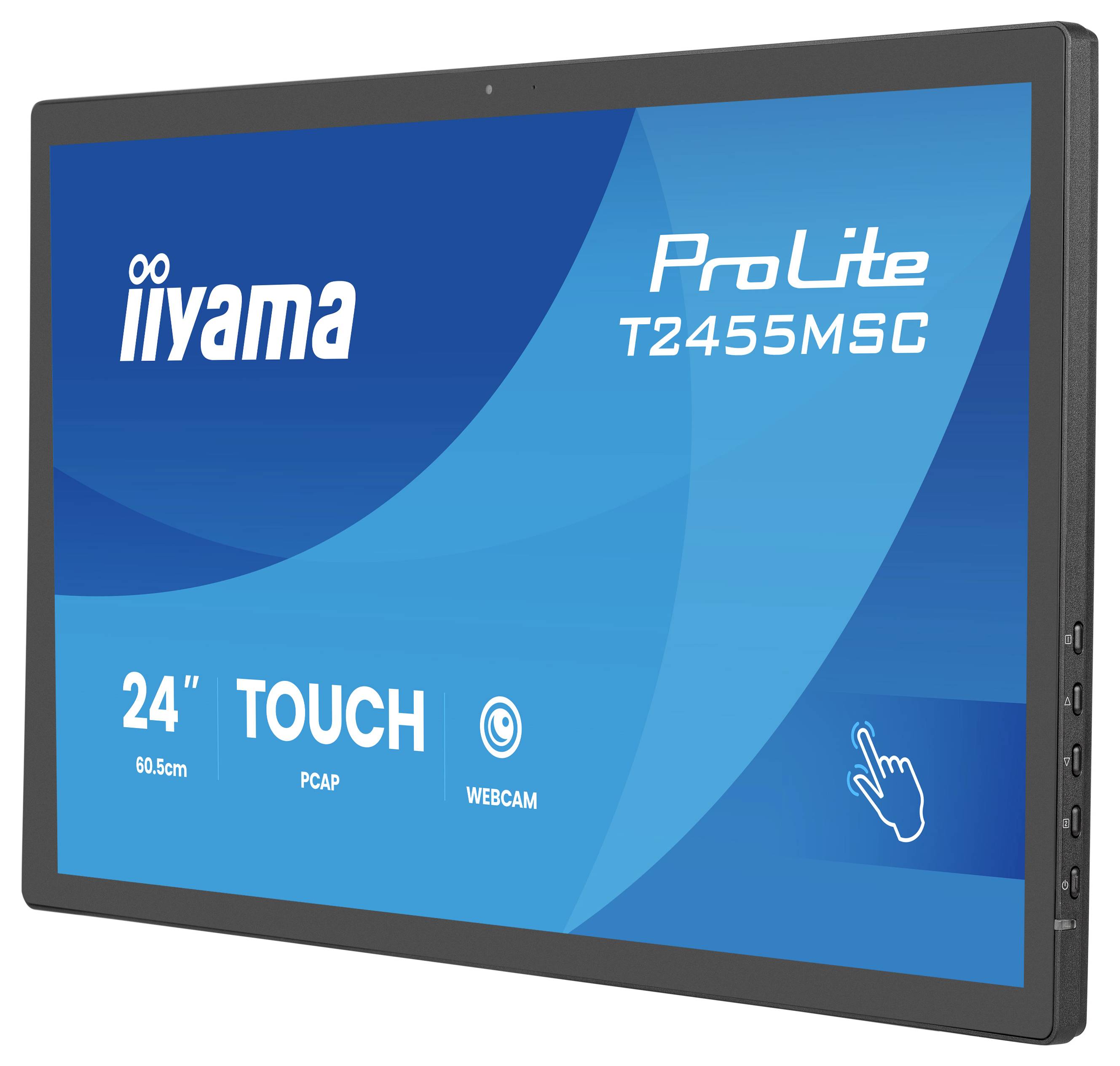Iiyama ProLite T2455MSC 24palcový dotykový monitor, technologie PCAP, vestavěná webkamera; ideální pro interaktivní zobrazování.
