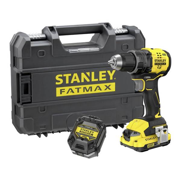 STANLEY V 20 aku vrtací šroubovák, 18 V Li-Ion akumulátor, vč. nabíječky, SFMCD714D1T-QW