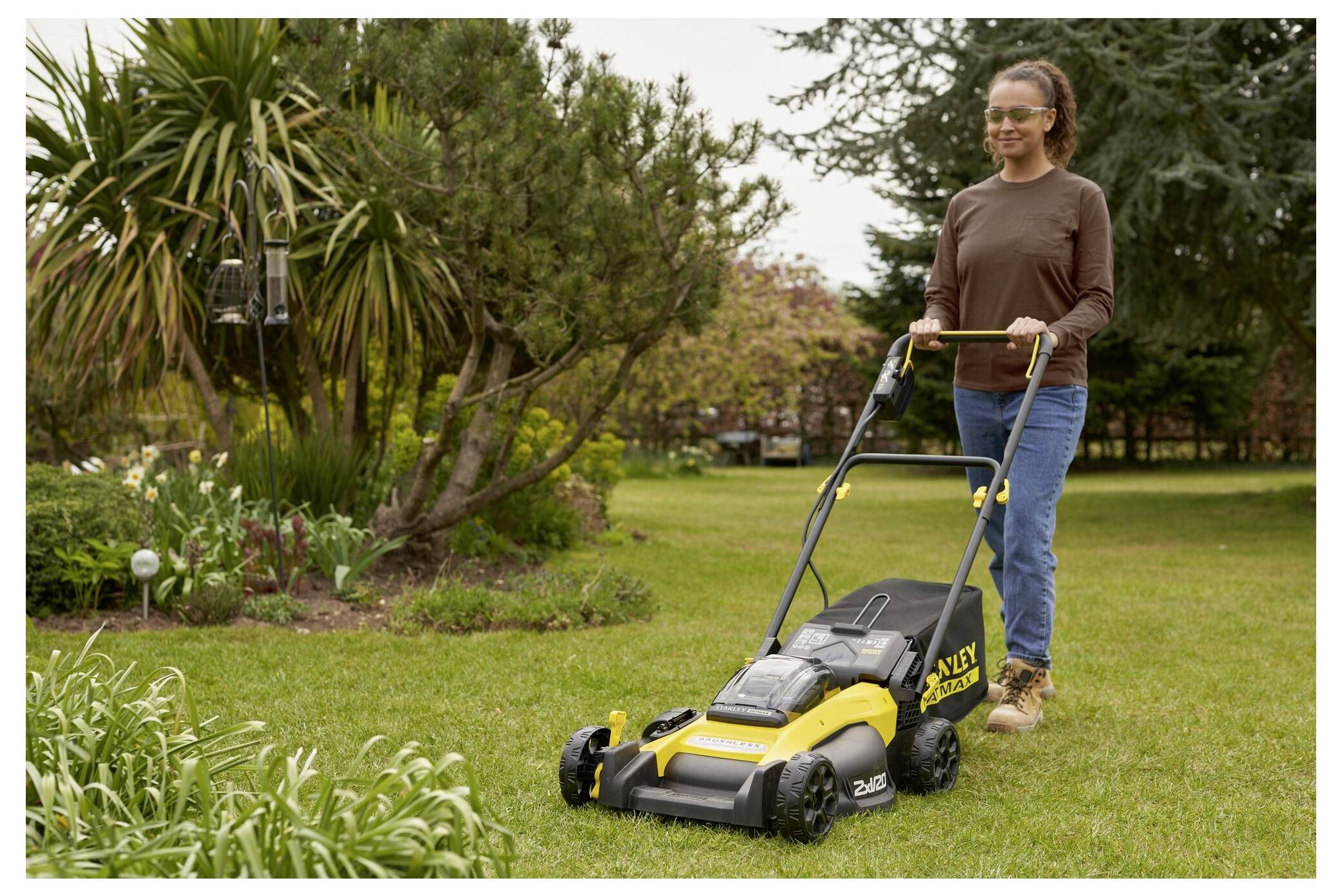 STANLEY V 20 akumulátor Akumulátorová sekačka + 2. akumulátor, vč. nabíječky 18 V šířka sekání 510 mm-17