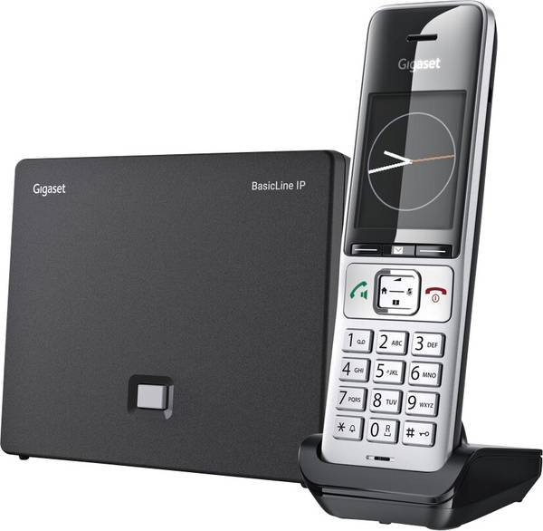 Gigaset BasicLine IP+COMFORT 500HX DECT, GAP, IP-DECT/GAP, VoIP bezdrátový VoIP telefon   černá/stříbrná