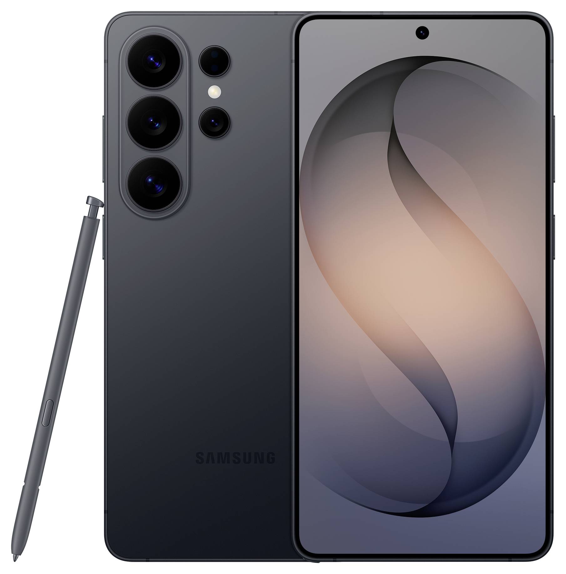 Smartphone s velkým displejem vykazuje elegantní design. Jeho trojitý fotoaparát a stylus naznačují pokročilé možnosti focení a psaní poznámek.