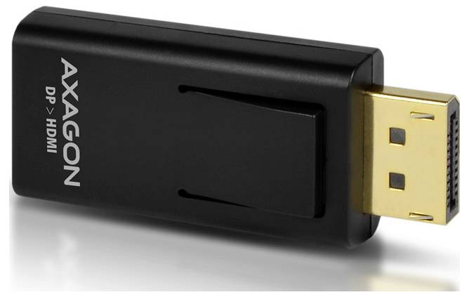 Černý AXAGON USB hub s více porty a připojeným USB kabelem, zobrazený v úhlu na bílém pozadí.