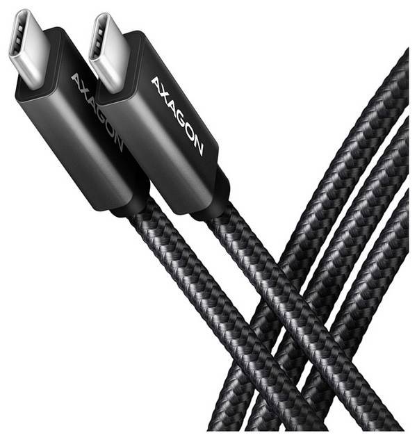 AXAGON Kabel USB-C  USB 3.2 Gen2 USB-C ® zástrčka 1 m černá pozlacené kontakty BUCM32-CM10AB