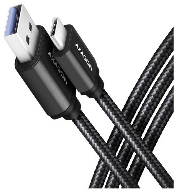 AXAGON Kabel USB-C USB 3.2 Gen1 USB-A zástrčka, USB-C ® zástrčka 2 m černá pozlacené kontakty BUCM3-AM20AB