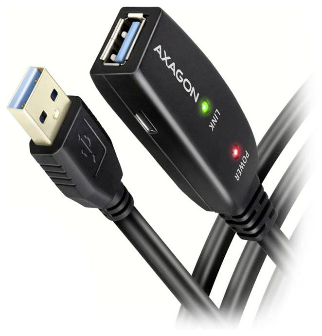 AXAGON USB kabel USB 3.2 Gen1 USB-A zásuvka, USB-A zástrčka 5 m Aktivní se zesílením signálu ADR-305-0