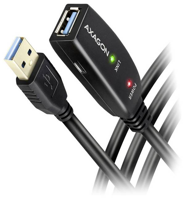 AXAGON USB kabel USB 3.2 Gen1 USB-A zásuvka, USB-A zástrčka 10 m Aktivní se zesílením signálu ADR-310