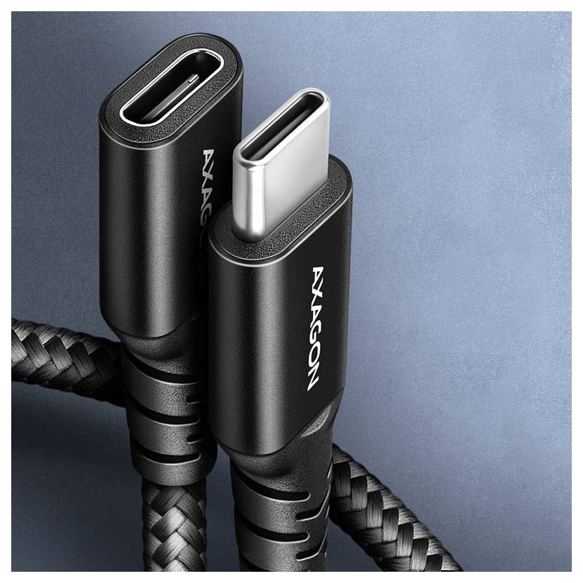 AXAGON Kabel USB-C USB 3.2 Gen2 USB-C ® zásuvka, USB-C ® zástrčka 0.5 m opletený BUCM32-CF05AB-2
