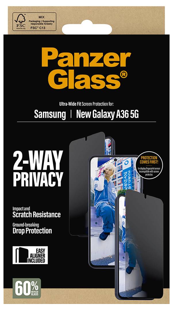 PanzerGlass ochranné sklo na displej s ochranou soukromí Samsung Galaxy A37 1 ks PG90806-1