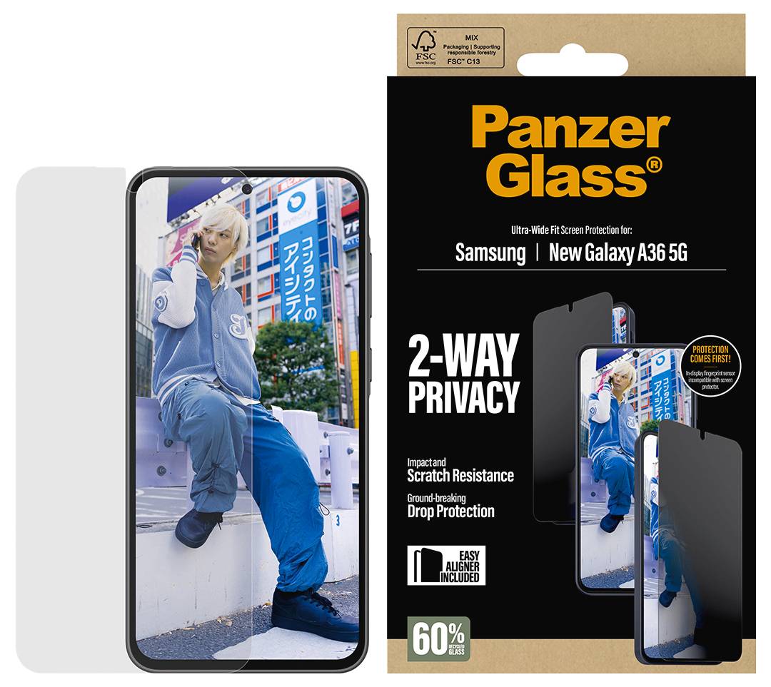 PanzerGlass ochranné sklo na displej s ochranou soukromí Samsung Galaxy A37 1 ks PG90806-3