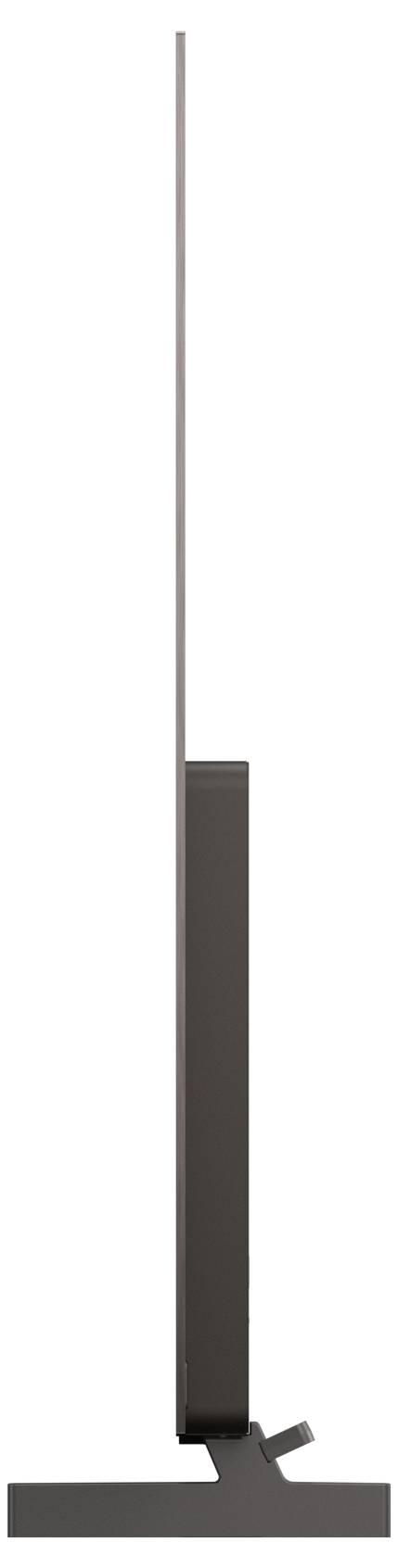Minimalistický diagram v bočním pohledu stoanu nebo sloupku s tmavou základnou a vzpřímenou podporou, zobrazující jedinou namontovanou svislou součást.