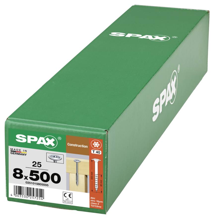 SPAX 0251010805005 talířové šrouby 8 mm 500 mm T-STAR plus ocel 25 ks-7
