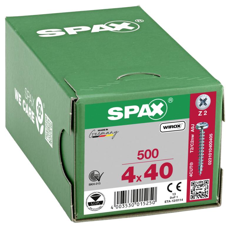 SPAX 0231010400405 půlkulaté šrouby 4 mm 40 mm křížová drážka Pozidriv ocel 500 ks-5