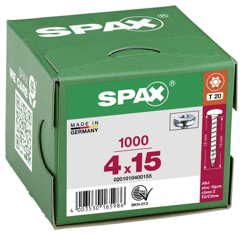 SPAX 0201010400155 půlkulaté šrouby 4 mm 15 mm T-STAR plus ocel 1000 ks-5