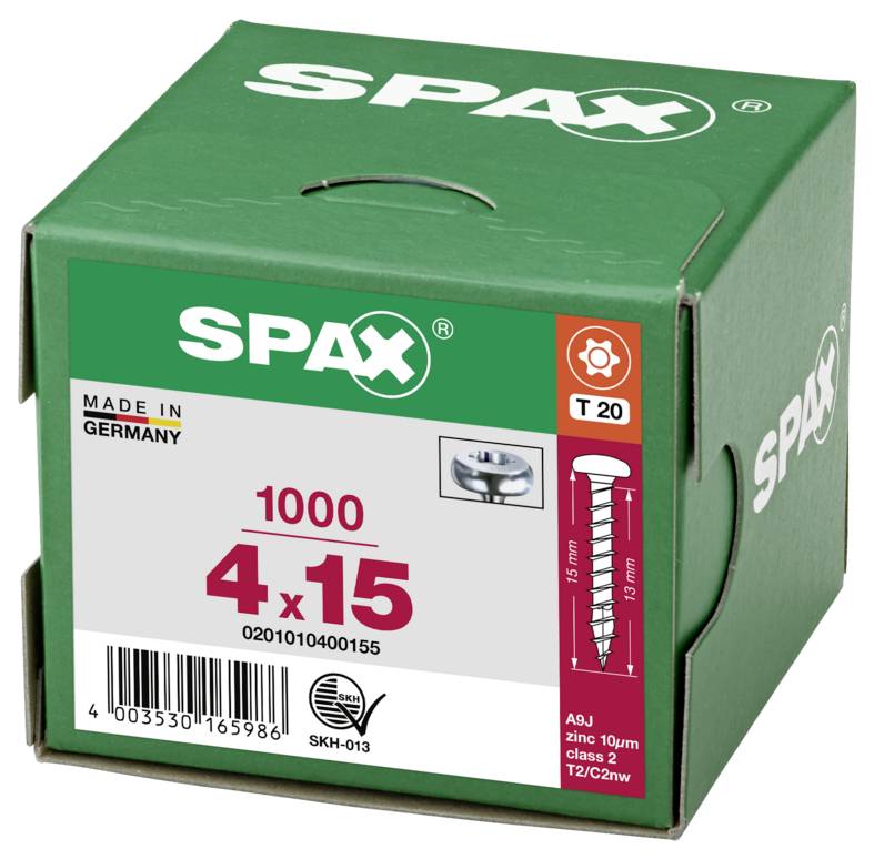 SPAX 0201010400155 půlkulaté šrouby 4 mm 15 mm T-STAR plus ocel 1000 ks-6