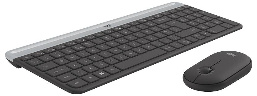 Logitech Slim Combo M bezdrátový sada klávesnice a myše s číselnou klávesnicí belgická, AZERTY grafit-5