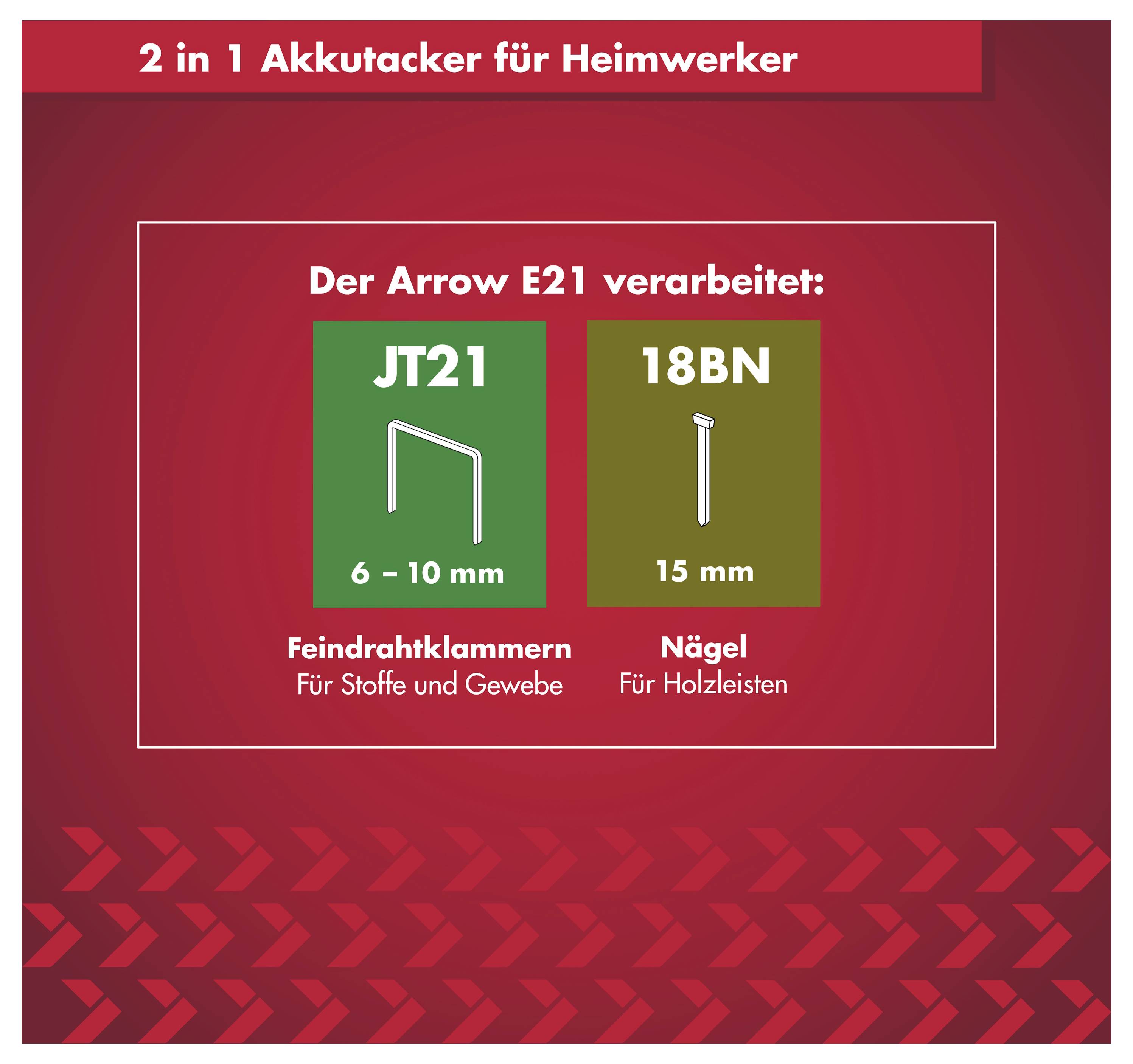 Arrow Tool Group E21, 819158 akumulátorová sponkovačka, dĺžka 8 - 10 mm, akumulátor-5