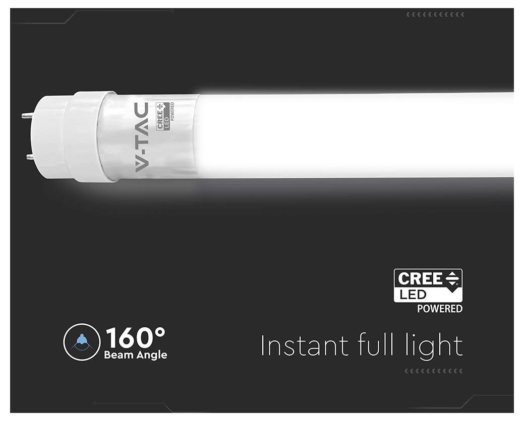V-TAC LED trubice Energetická třída (EEK2021): F (A - G) G13 zářivkový tvar T8 18 W teplá bílá (Ø x d) 28 mm x 1200 mm 1-5