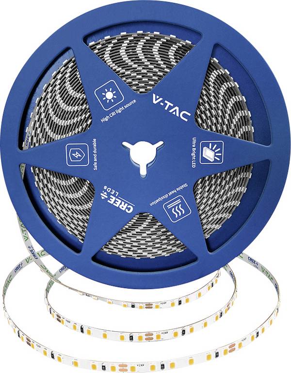 V-TAC VT-2835 240806 LED pásek Energetická třída (EEK2021): F (A - G) volný konec 24 V 10 m teplá bílá  10 m
