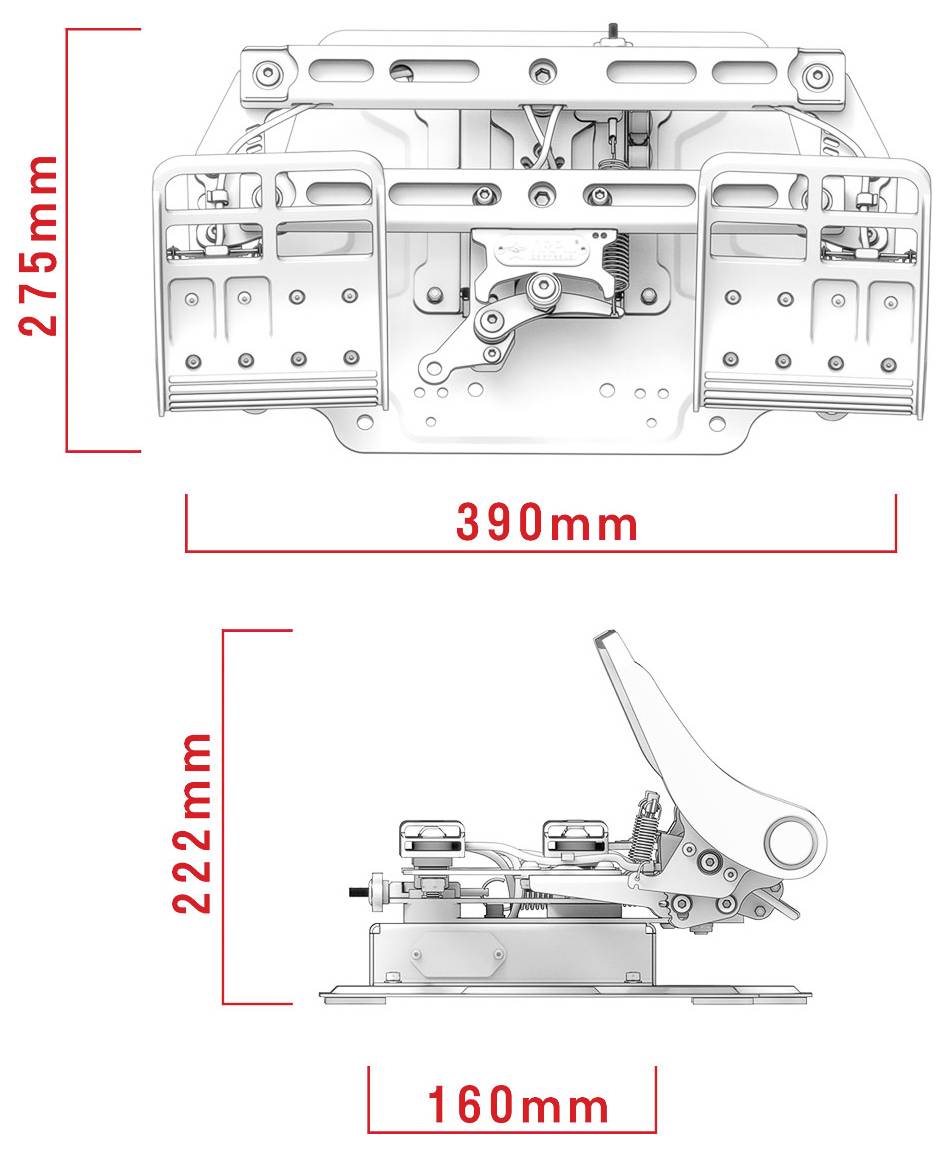 Technický diagram montáže mechanického zámku zobrazující přední a boční pohled s rozměry: 390 mm na šířku x 275 mm na výšku a 160 mm na šířku x 222 mm na výšku.