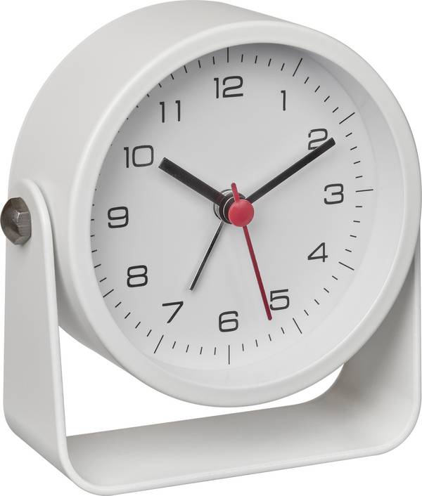 TFA Dostmann  60.1042.02  Quartz  budík  bílá  časů buzení 1    tiché hodiny (bez tikání)