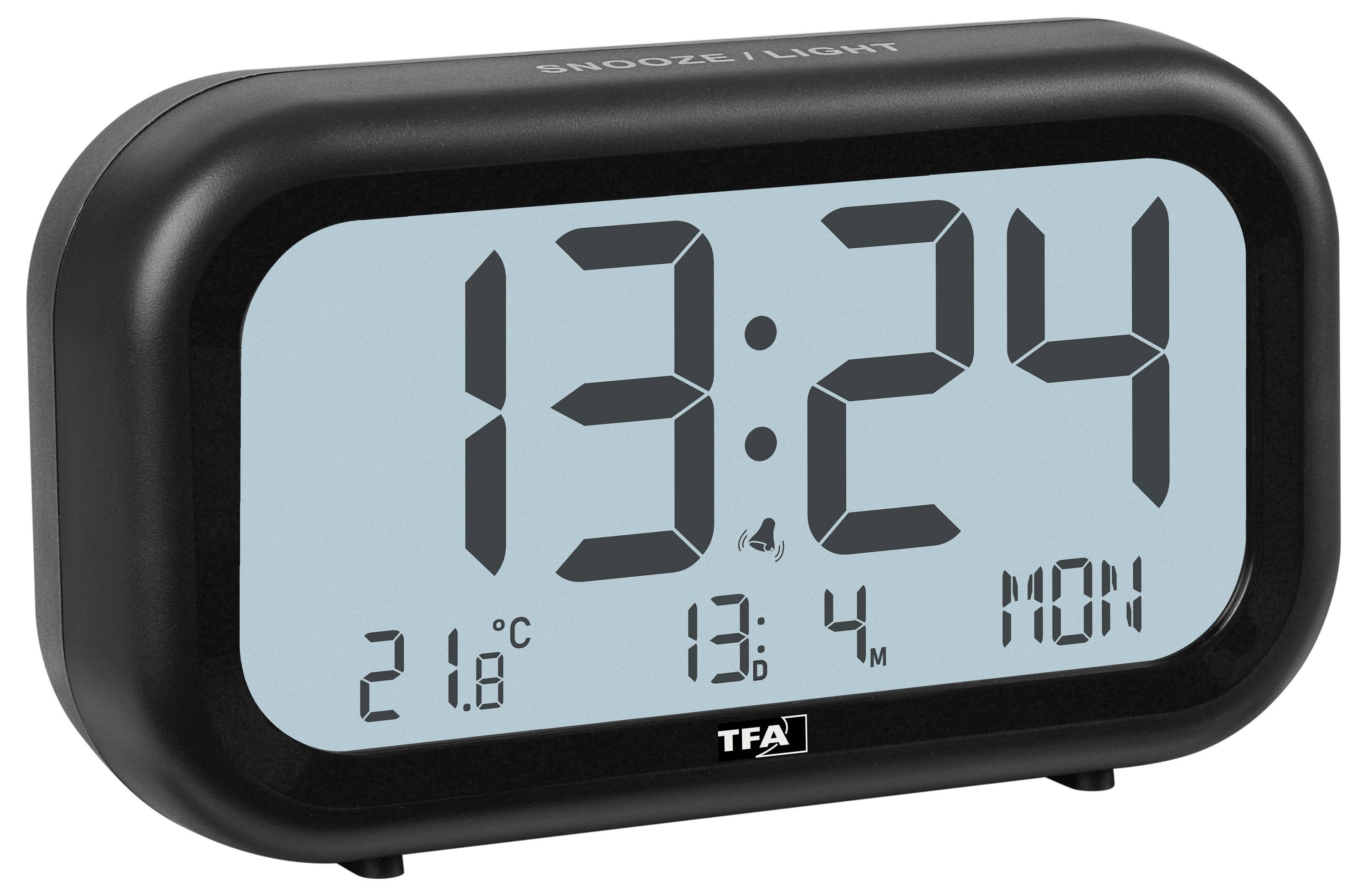 TFA Dostmann 60.2052.01 Quartz budík černá časů buzení 1 velký displej , extra hlasitý budicí tón-1