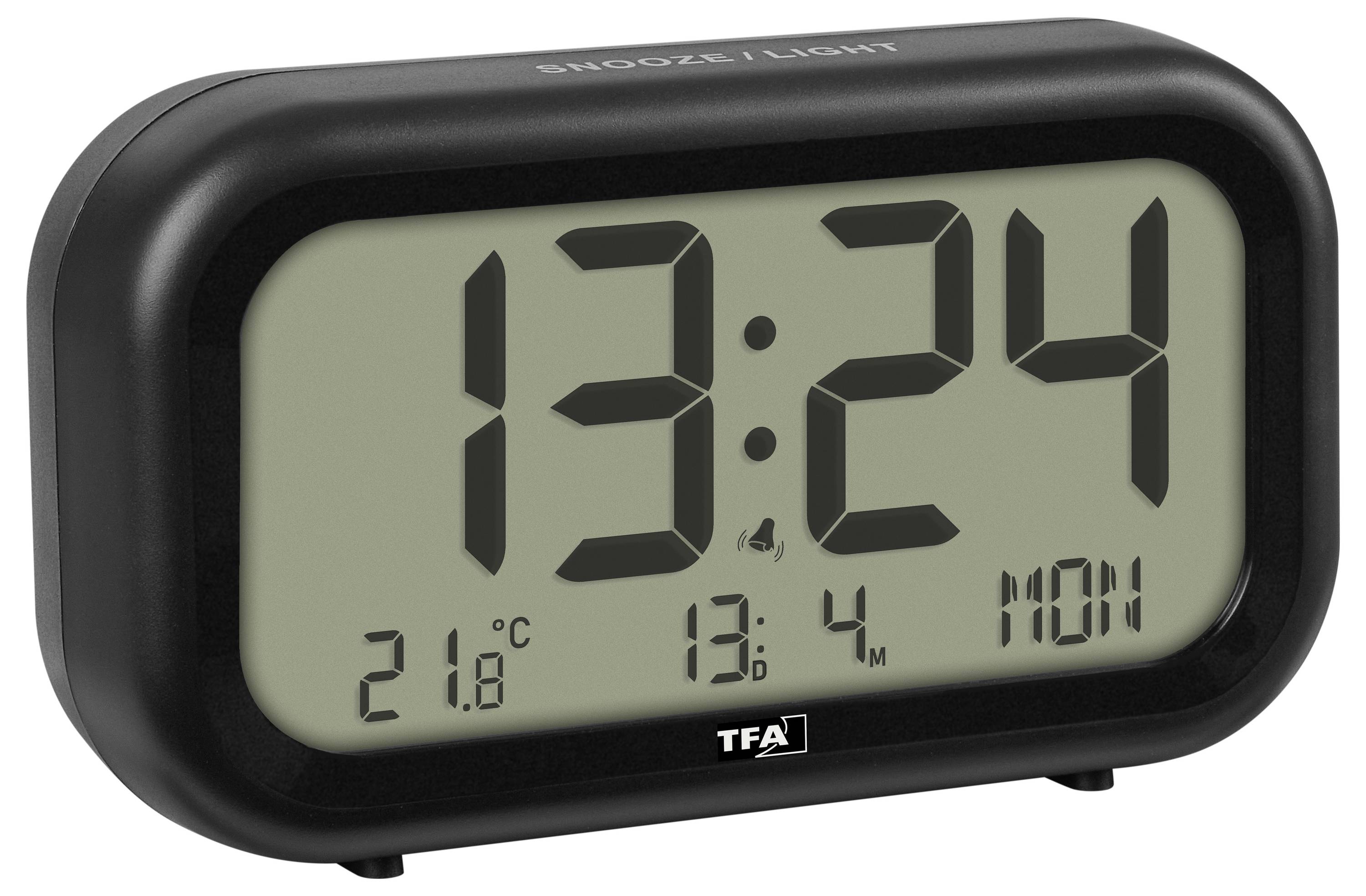 TFA Dostmann 60.2052.01 Quartz budík černá časů buzení 1 velký displej , extra hlasitý budicí tón-2