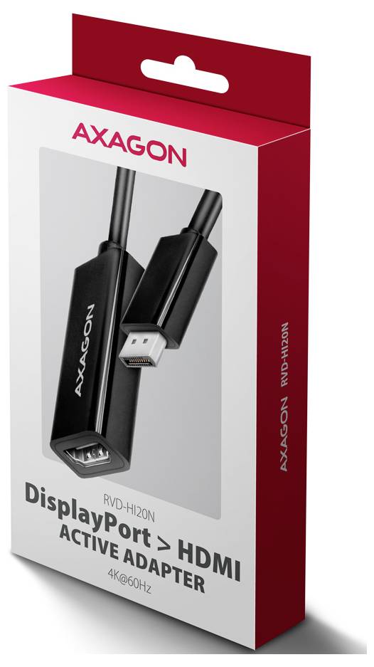 AXAGON RVD-HI20N HDMI / DisplayPort adaptér [1x HDMI zásuvka - 1x zástrčka DisplayPort] černá 0.15 m-5