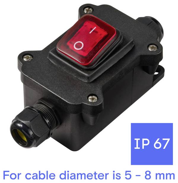 TRU COMPONENTS  TC-14988632  kolébkový spínač    250 V  16 A  2x vyp/zap  IP67  s aretací  1 ks