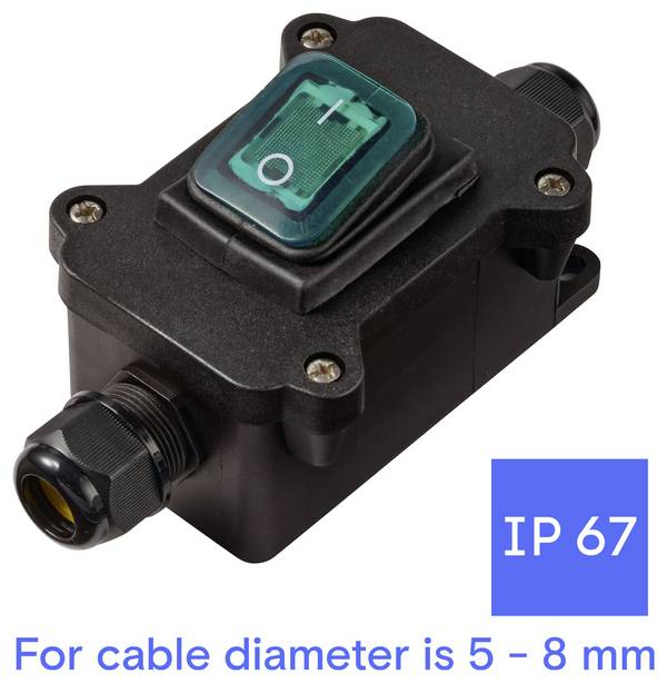 TRU COMPONENTS  TC-14988636  kolébkový spínač    250 V  16 A  2x vyp/zap  IP67  s aretací  1 ks
