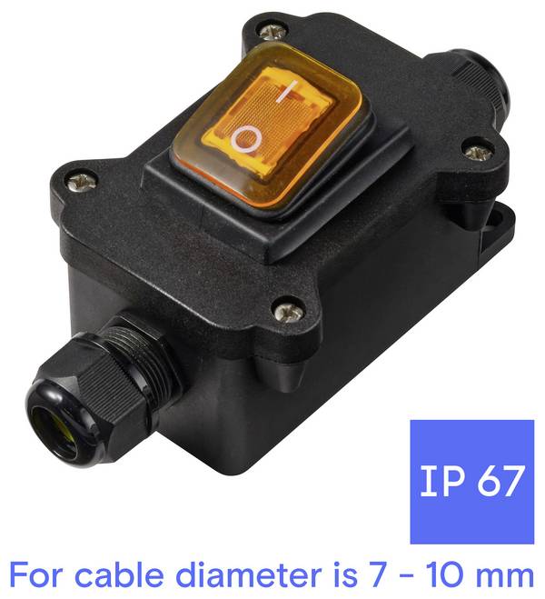 TRU COMPONENTS  TC-14988640  kolébkový spínač    250 V  16 A  2x vyp/zap  IP67  s aretací  1 ks