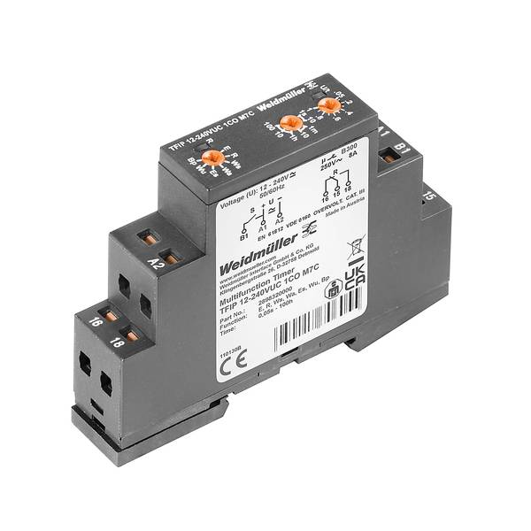 Weidmüller TFIP 12-240VUC 1CO M7C 2898320000 časové relé, 0.5 - 360000 s, 250 V/AC, 30 V/DC, 8 A, 1 ks-0