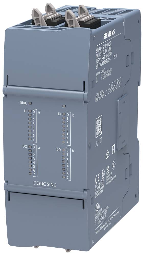Průmyslový modul Siemens DC/DC SINK s终álními konektory a indikačními LED diodami