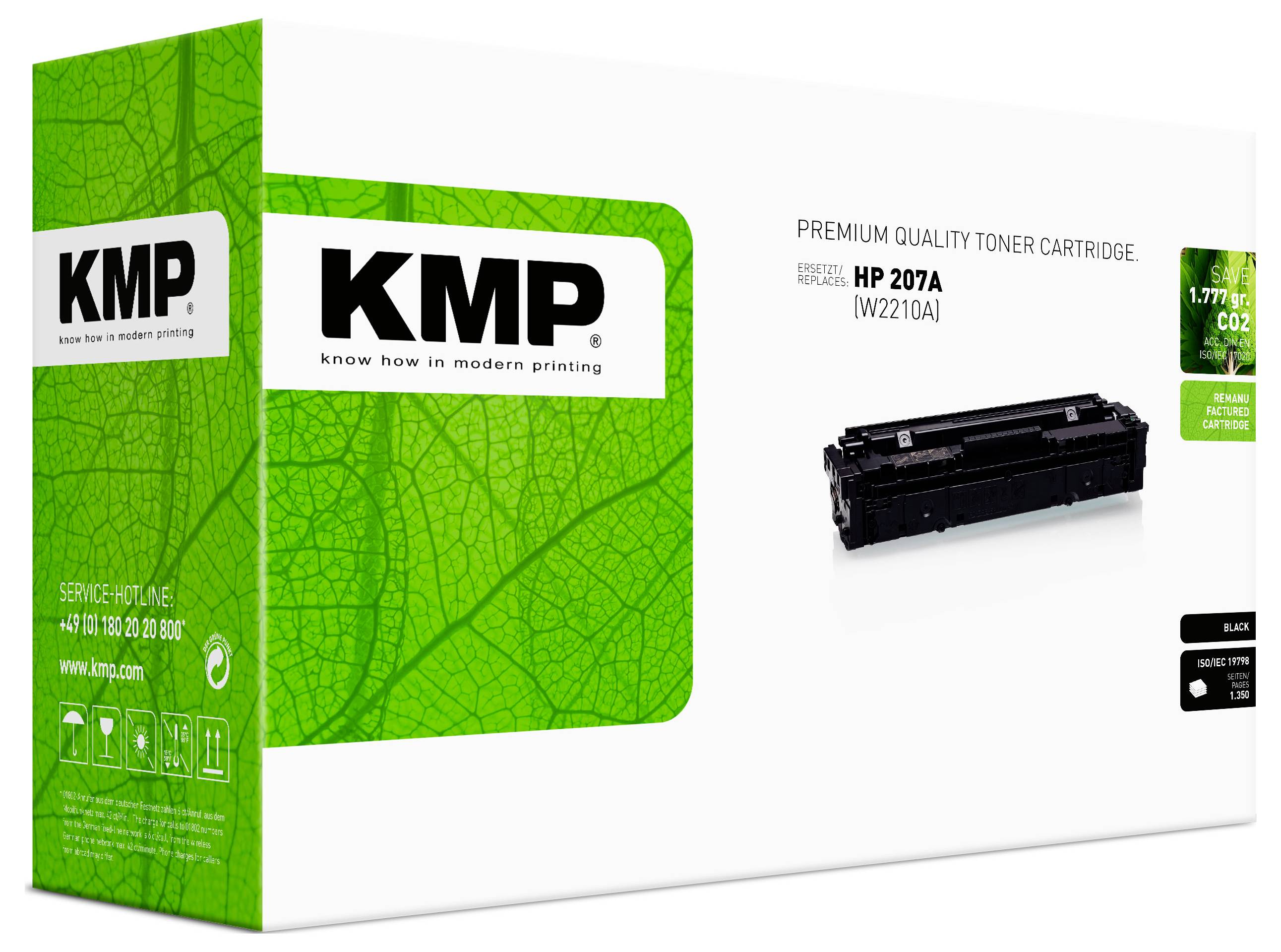KMP Toner náhradní HP 207A (W2210A) kompatibilní černá 1350 Seiten 2558,0000 2558,0000-2