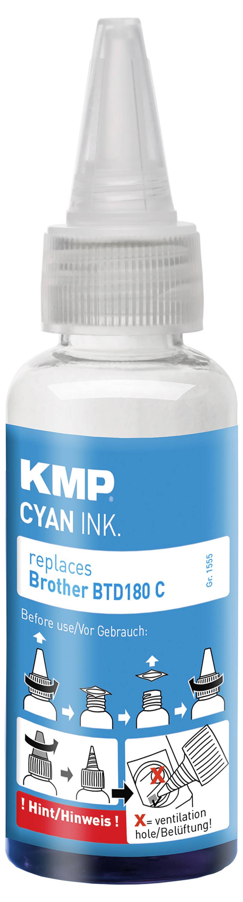 KMP Ink refill náhradní Brother BTD180C kompatibilní azurová 50 ml 1555,0003 1555,0003-1
