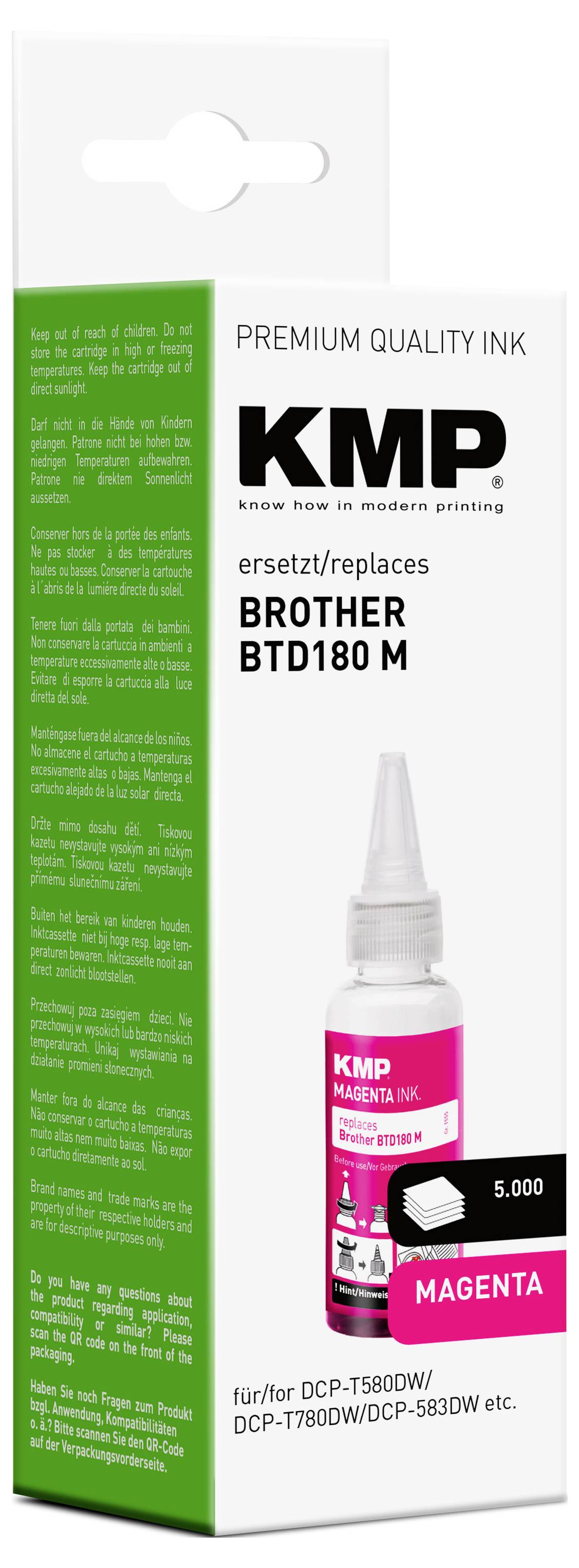 KMP Ink refill náhradní Brother BTD180M kompatibilní purppurová 50 ml 1555,0006 1555,0006-2